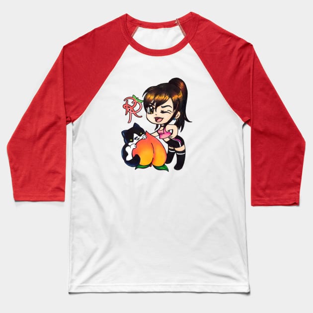 Reckless Peaches Chibi Baseball T-Shirt by Recklesspeaches